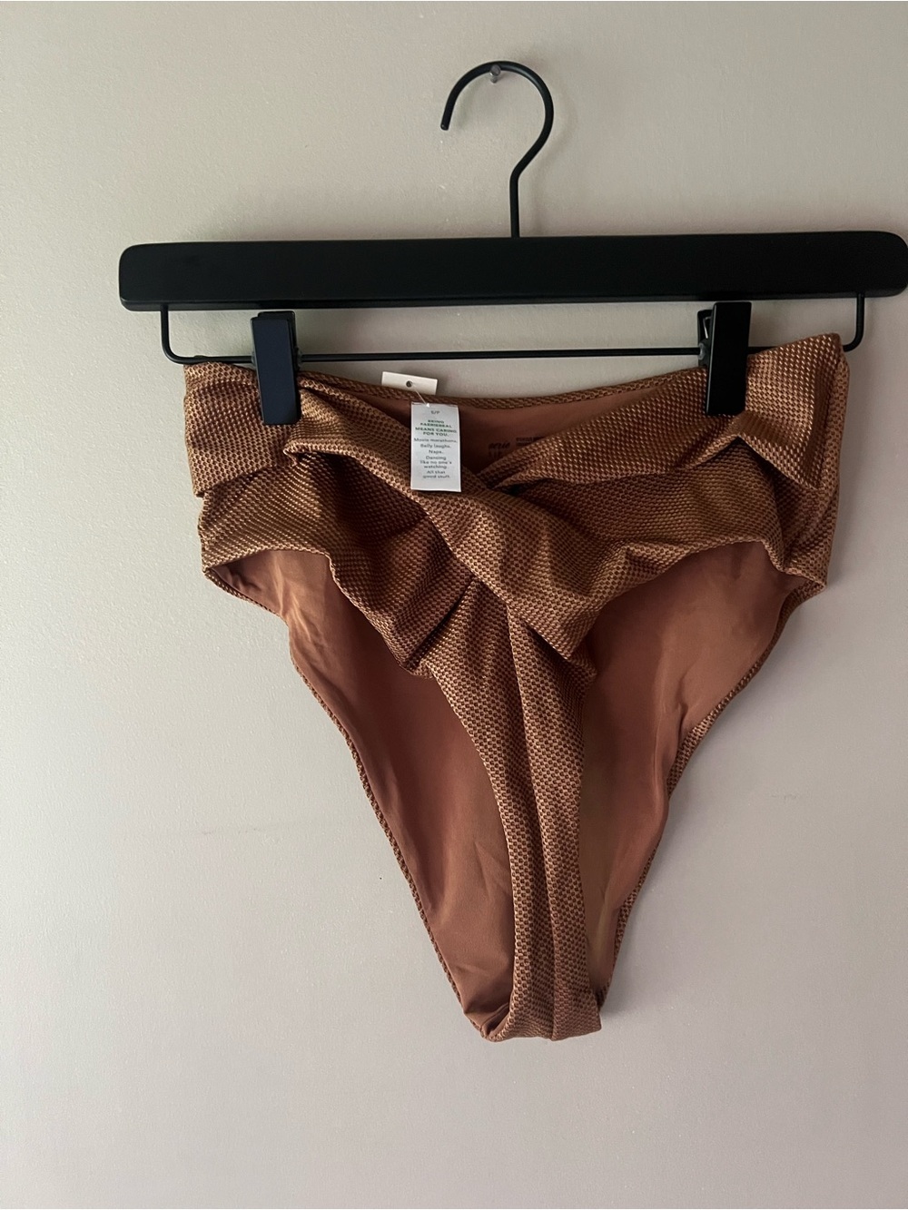 aerie High Cut Cheeky Bikini Bottoms - Brown